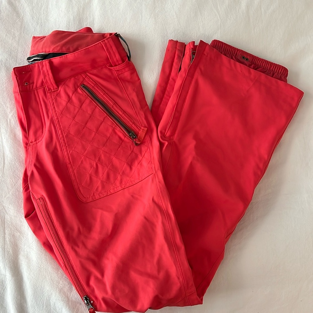 Burton Snowboard Pants Womens Small Waterproof Insulated Ski Snow Pants Red